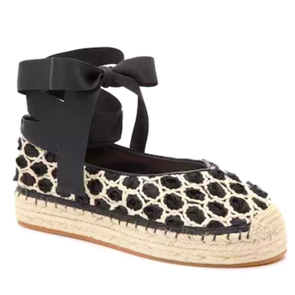 Avec Les Filles Black and Cream Espadrilles